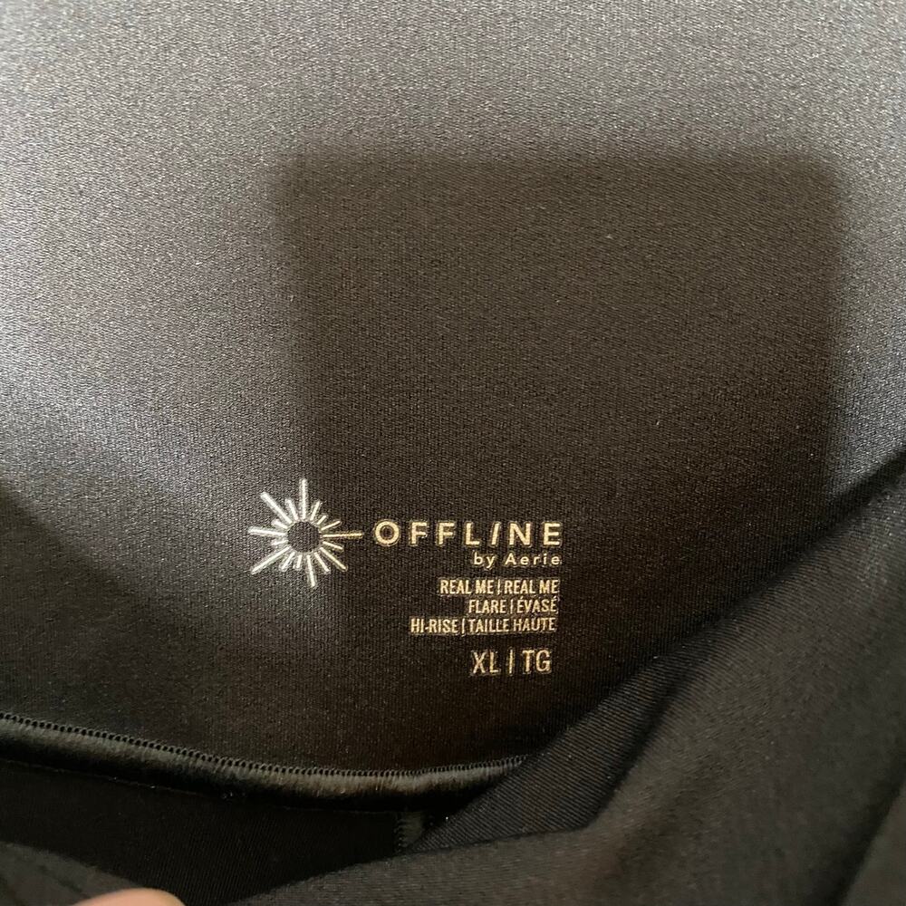 AERIE OFFLINE Real Me Flare Hi-Rise Crossover Legging Black Size XL - Picture 5 of 9